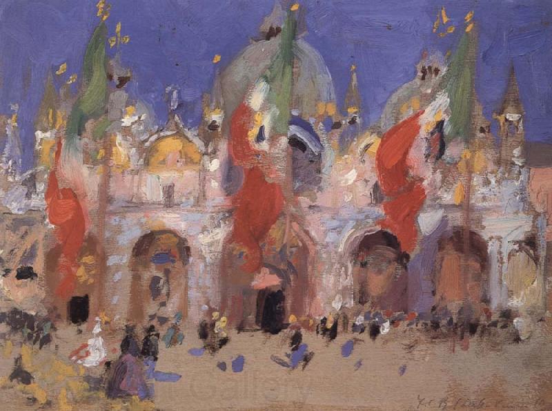 Francis Campbell Boileau Cadell St.Mark-s Square,Venice Spain oil painting art